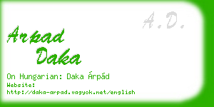 arpad daka business card
