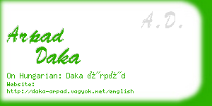 arpad daka business card